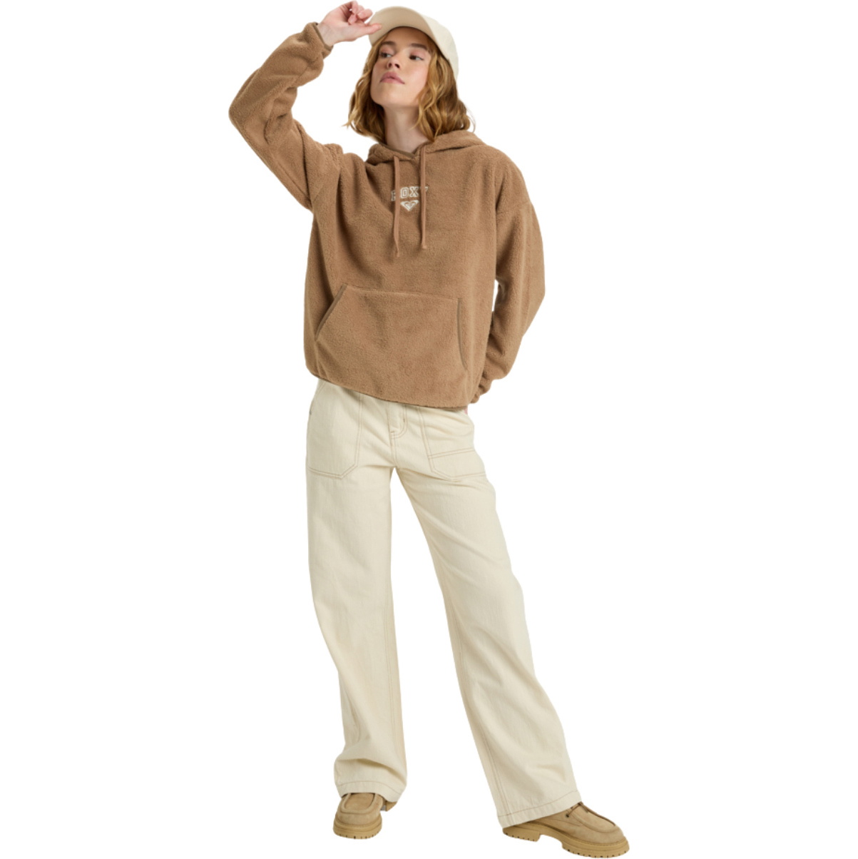 2025 Roxy Womens Cool Calling Polar Fleece Hoodie ERJPF03221 - Woodsmoke